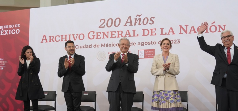 2023-08-23 Presidente AMLO - Aniversario 200 Archivo General de la Nacion - Ciudad de Mexico - Foto Slidex