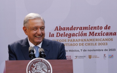 2023-11-07 Presidente AMLO - Abanderamiento de la Delegacion Mexicana - Palacio Nacional - Foto 09