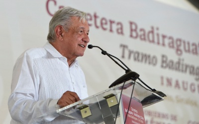 2023-11-14 Presidente AMLO - Inauguracion de la carretera Badiraguato - Badiraguato - Sinaloa - Foto 01