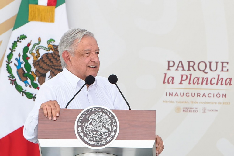 2023-11-19 Presidente AMLO - Inauguración parque La Plancha - Merida - Yucatan - Foto 020