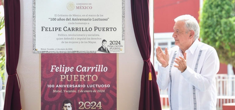 2024-01-03-Presidente-AMLO-Aniversario-Luctuoso-de-Felipe-Carrillo-Puerto-Yucatan-Foto-20