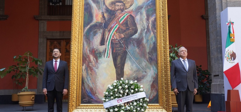 2024-04-10 Presidente AMLO - 105 Aniversario Luctuoso de Emiliano Zapata - Palacio Nacional - Foto 01