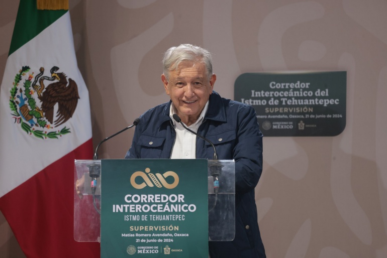2024-06-21 Presidente AMLO - Supervision del Corredor Interoceanico del Istmo de Tehuantepec - Matias Romero - Oaxaca - Foto 07